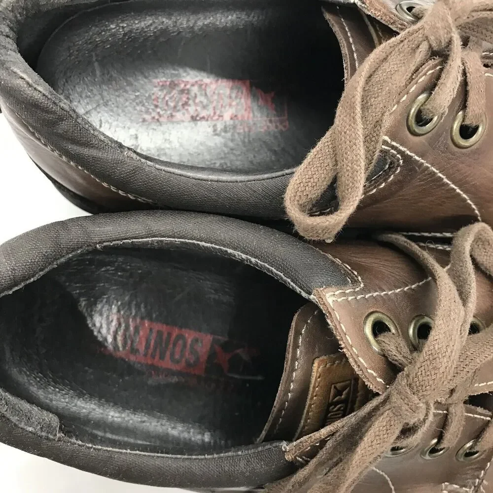 Pikolinos Mens Leather Lace Up Shoes Size EUR 43 US 9.5-10 Brown‎ Casual Dress
